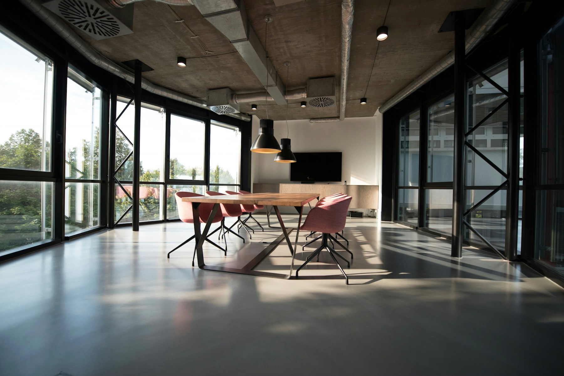 Bright PromoSwift studio floor at Textile Centre with campaign boards and natural light